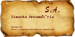 Simonka Annamária névjegykártya